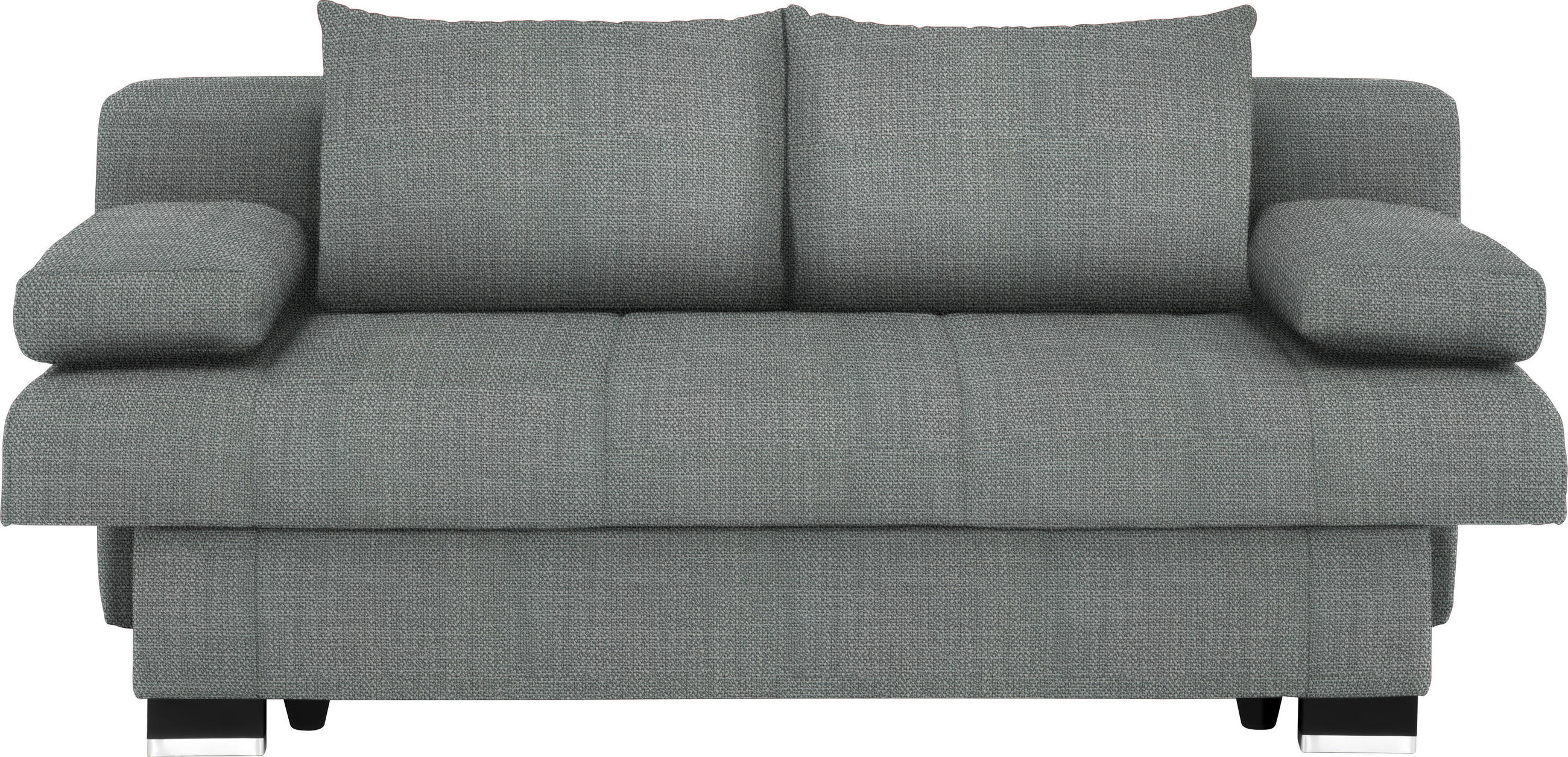 SCHLAFSOFA in Textil Grau  - Wengefarben/Alufarben, Konventionell, Holz/Textil (200/80/104cm) - Novel