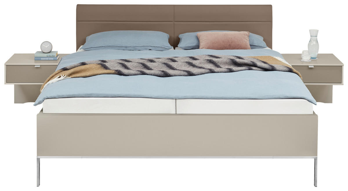 BETTANLAGE - Weiß/Grau, Design, Glas/Textil (180/200cm) - Dieter Knoll