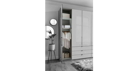 DREHTÜRENSCHRANK  in Weiß, Eiche Bianco  - Schieferfarben/Eiche Bianco, KONVENTIONELL, Glas/Holzwerkstoff (250/216/58cm) - Dieter Knoll