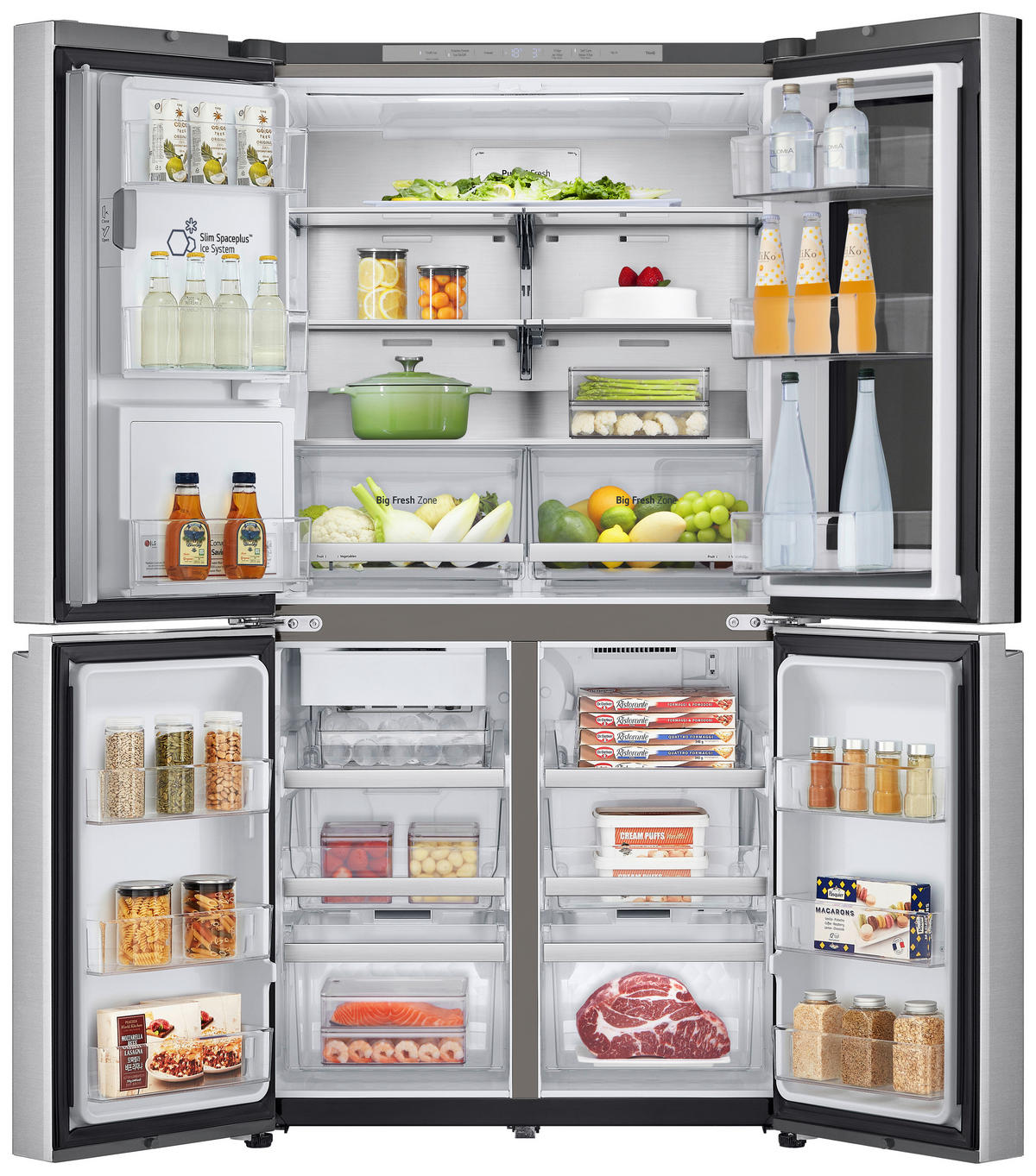 MULTI-DOOR 97,2/179,2/72,9 cm GMG960MBJE  - Edelstahlfarben, Trend, Glas/Kunststoff (97,2/179,2/72,9cm) - LG