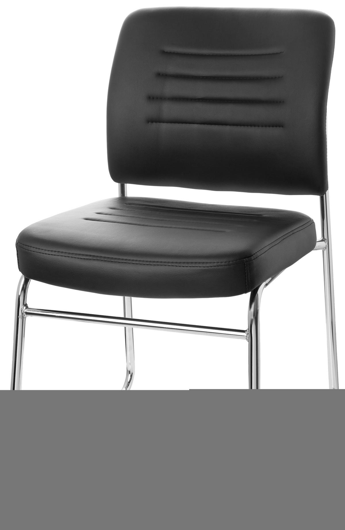 BESUCHERSTUHL Schwarz, Chromfarben  - Chromfarben/Schwarz, MODERN, Textil/Metall (47/85/51cm) - MID.YOU