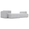 ECKSOFA in Cord Hellgrau  - Hellgrau/Schwarz, MODERN, Kunststoff/Textil (150/245cm) - Carryhome