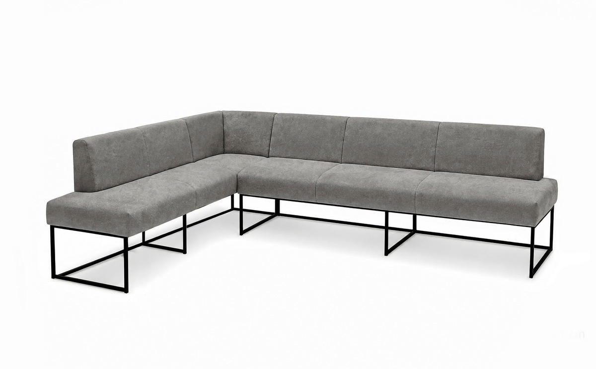 UGAONA KLUPA  siva   - siva/crna, Moderno, drvo/metal (265/199cm) - Livetastic