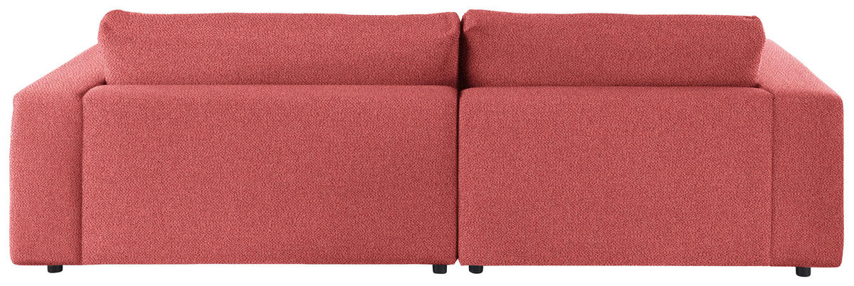 ECKSOFA in Flachgewebe Koralle  - Koralle/Schwarz, Design, Kunststoff/Textil (190/270cm) - Lomoco