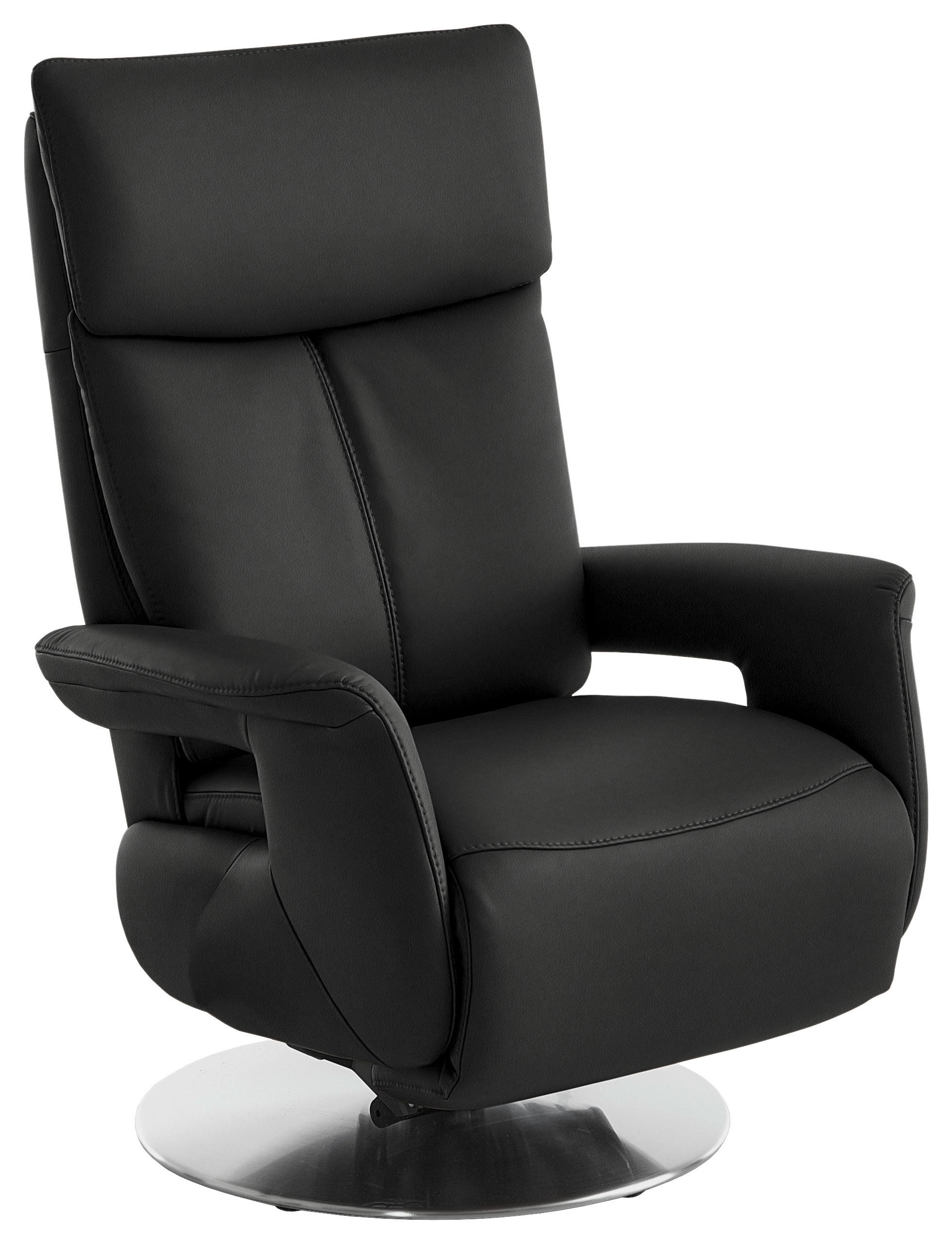 RELAXSESSEL in Leder Anthrazit  - Edelstahlfarben/Anthrazit, Design, Leder/Metall (78/112/85cm) - Cantus