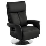 RELAXSESSEL in Leder Anthrazit  - Edelstahlfarben/Anthrazit, Design, Leder/Metall (78/112/85cm) - Cantus