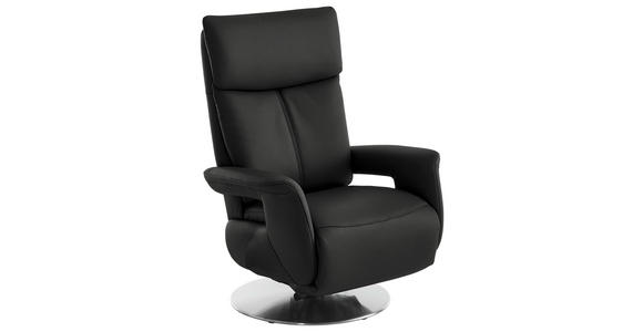RELAXSESSEL in Leder Anthrazit - Edelstahlfarben/Anthrazit, Design, Leder/Metall (78/112/85cm) - Cantus