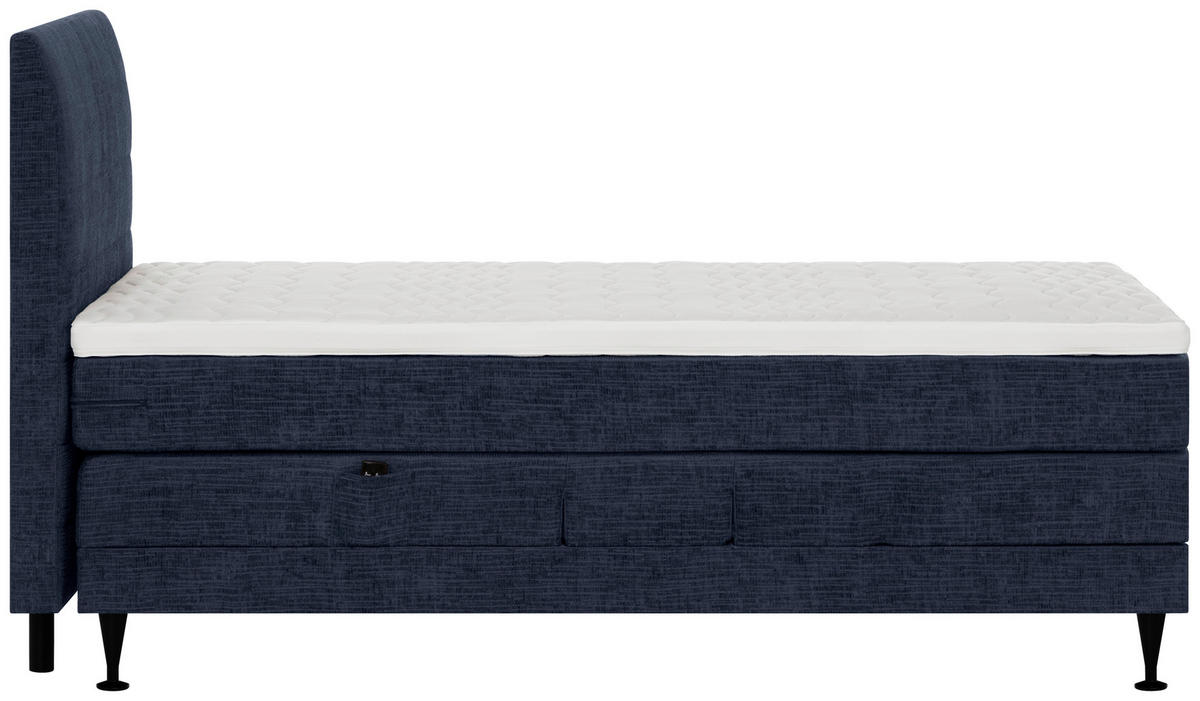 BOXSPRINGBETT 100/200 cm  Dunkelblau  - Schwarz/Dunkelblau, Konventionell, Holzwerkstoff/Textil (100/200cm) - Welnova
