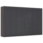 DREHTÜRENSCHRANK 350/223/61 cm,  in Graphitfarben, 7-türig  - Graphitfarben, Basics, Glas/Holzwerkstoff (350/223/61cm) - Novel