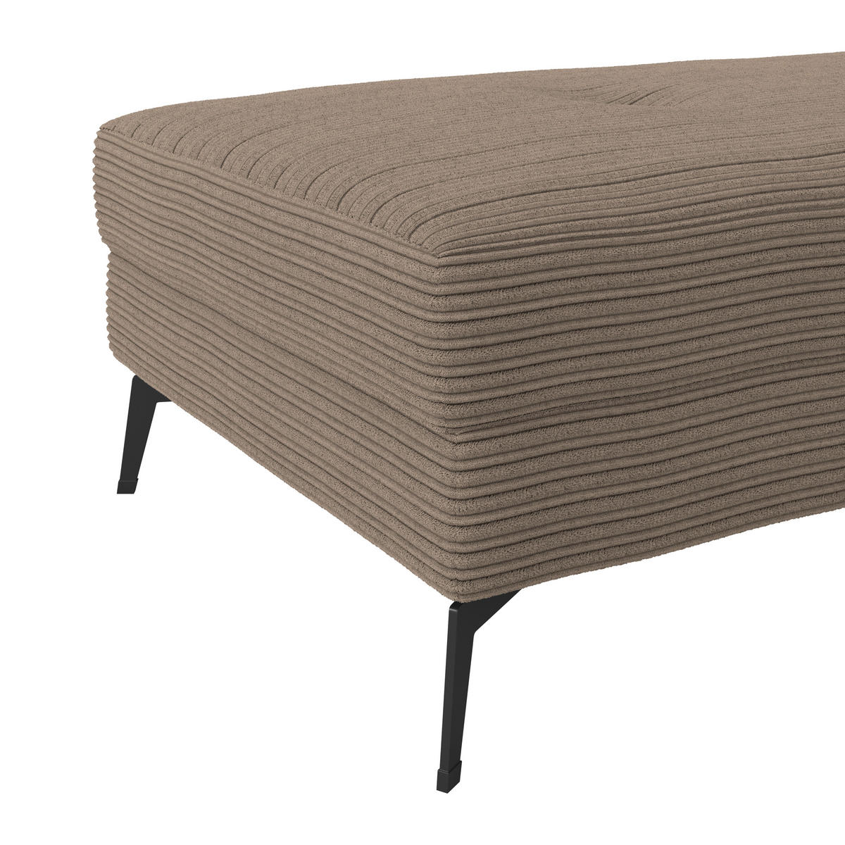 HOCKER ZERO Cord Braun  - Schwarz/Braun, Trend, Textil/Metall (140/46/80cm) - Livetastic