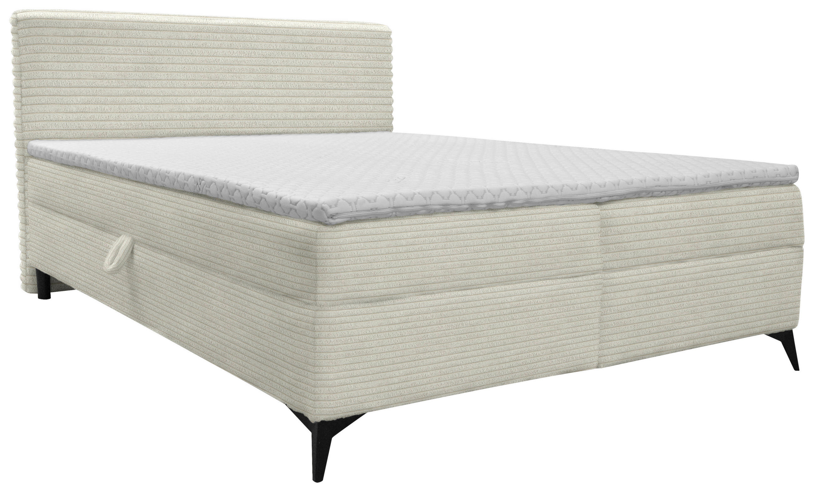 BOXBETT 160/200 cm  in Ecru  - Ecru/Schwarz, Design, Holz/Holzwerkstoff (160/200cm) - Xora