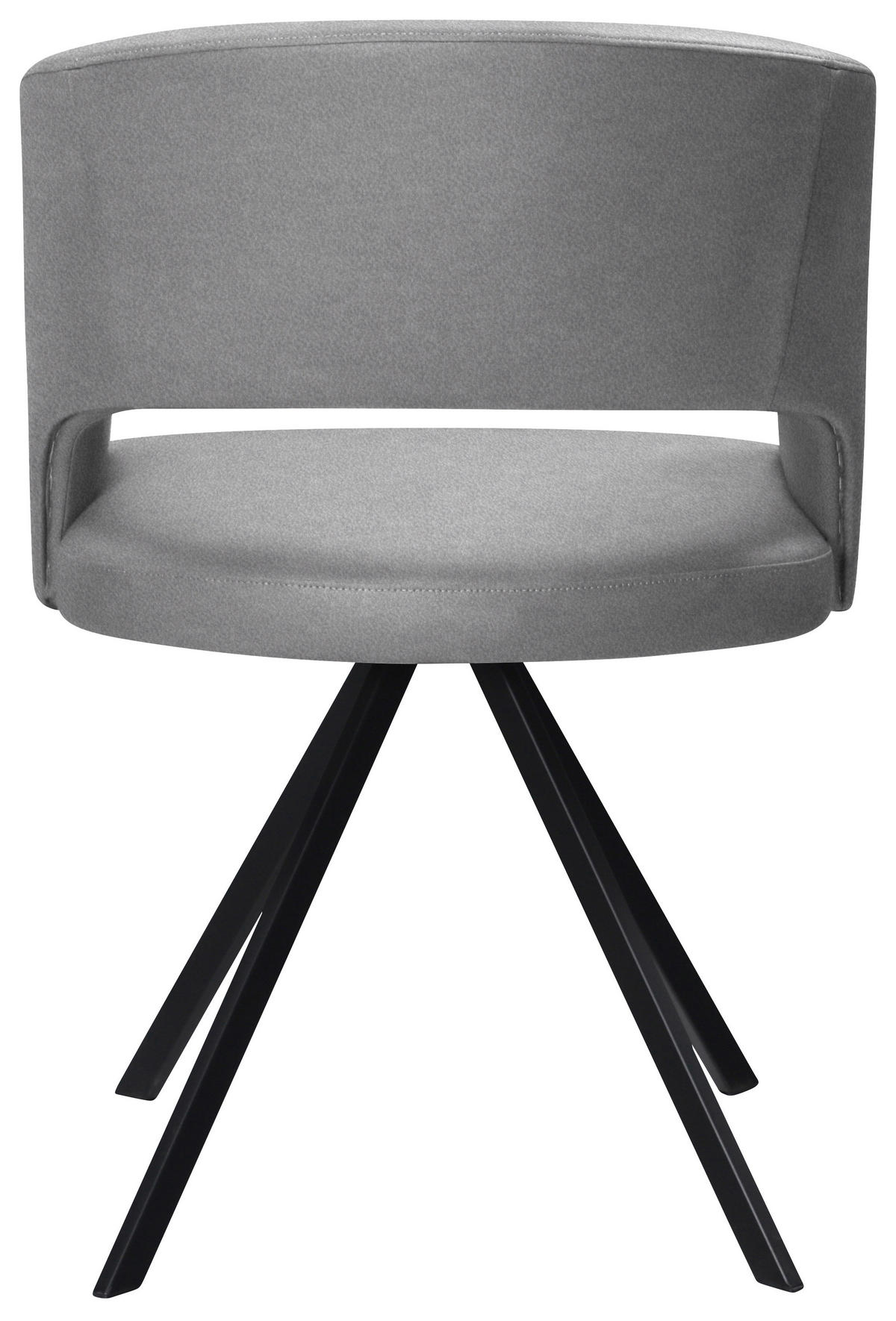 ARMLEHNSTUHL  in Stahl Mikrofaser, Lederlook (vegan)  - Hellgrau/Schwarz, Konventionell, Textil/Metall (56/84/59cm) - Moderano