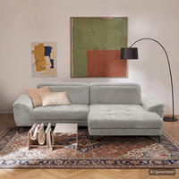 ECKSOFA  Webstoff Grau  - Schwarz/Grau, Design, Textil/Metall (268/195cm) - Livetastic