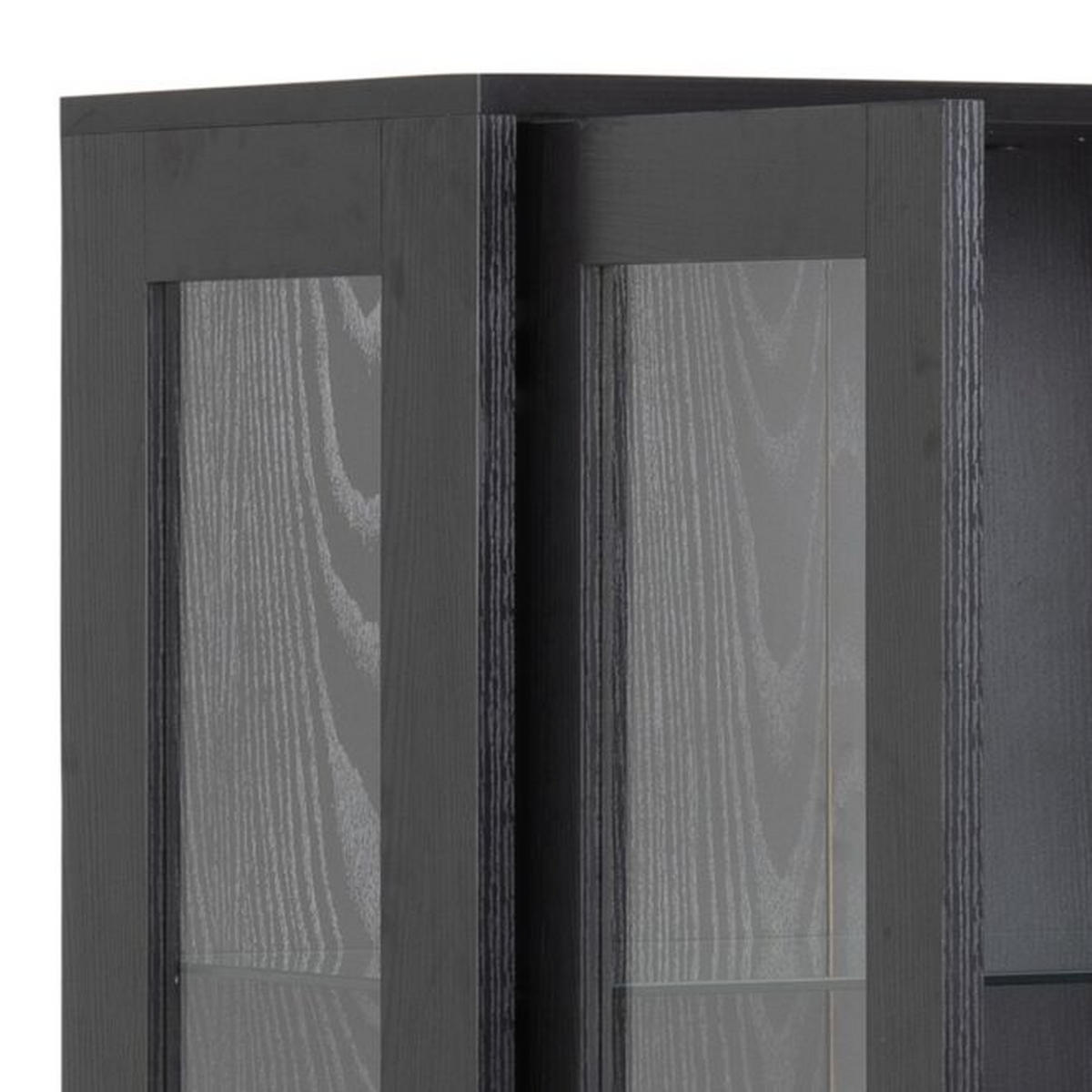 VITRINA 75/152/37,5 cm   - prozirno/crna, Konvencionalno, staklo/drvni materijal (75/152/37,5cm) - MID.YOU