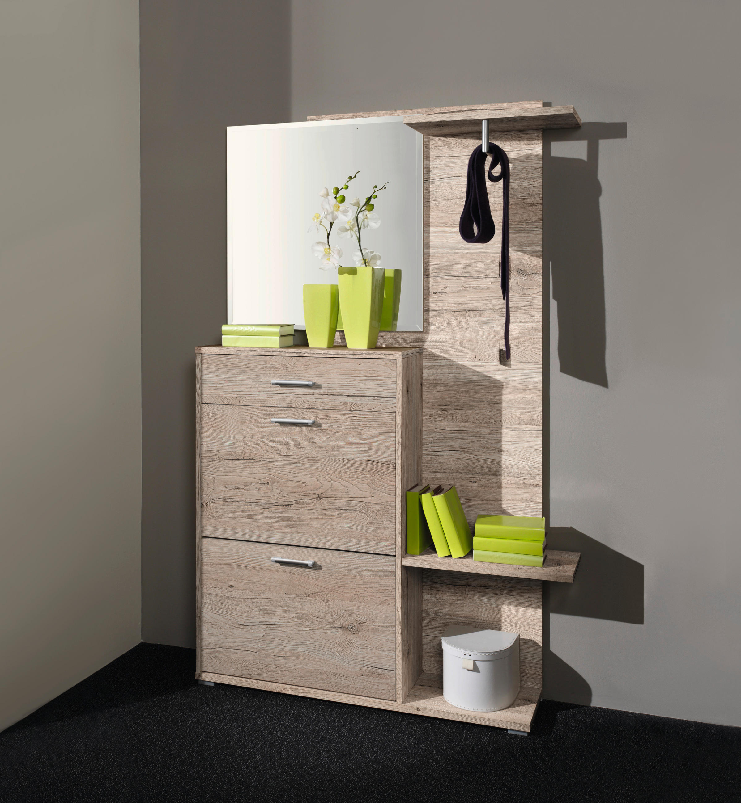 ANSAMBLU DE HOL - culoare lemn stejar, Konventionell, material pe bază de lemn (120/196/26cm) - Cantus