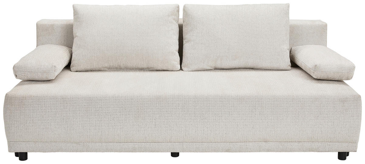 SCHLAFSOFA Chenille Greige  - Greige/Schwarz, KONVENTIONELL, Kunststoff/Textil (201/72/98cm) - Carryhome