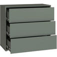 KOMMODE , 95/83/42 cm, 3 Schublade(n)  - Salbeigrün/Silberfarben, Trend, Holzwerkstoff/Kunststoff (95/83/42cm) - Carryhome