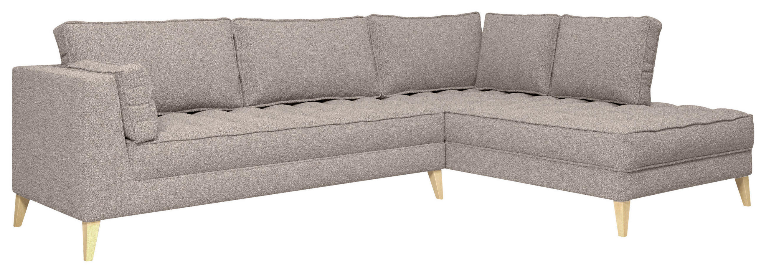 HÖRNSOFFA i bouclé taupe  - taupe/naturfärgad, Design, trämaterial/textil (310/204cm) - MID.YOU