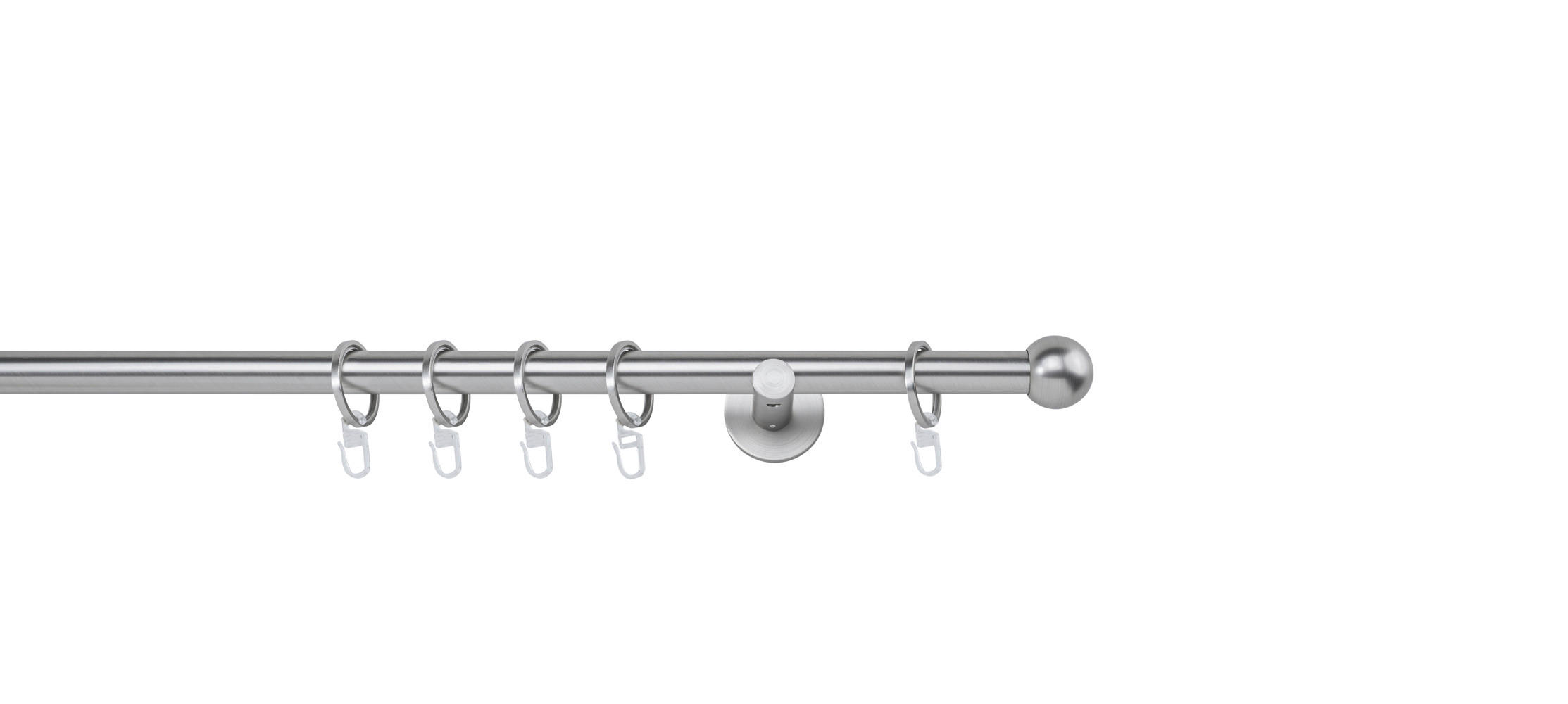 VORHANGSTANGENSET  280 cm  - Edelstahlfarben, Basics, Metall (280cm)