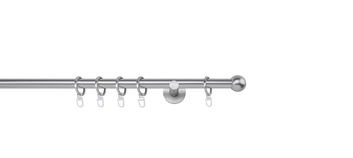 VORHANGSTANGENSET 330 cm  - Edelstahlfarben, Basics, Metall (330cm)