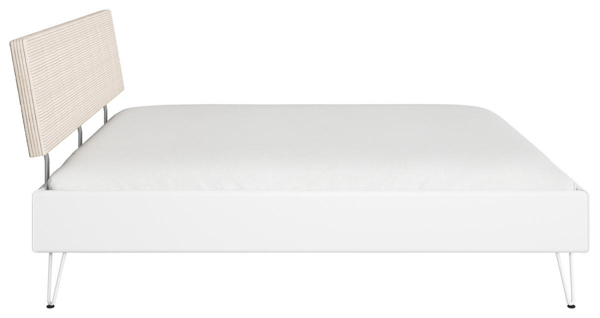 BETT 180/200 cm  in Weiß  - Weiß, Design, Holzwerkstoff/Textil (180/200cm) - Carryhome