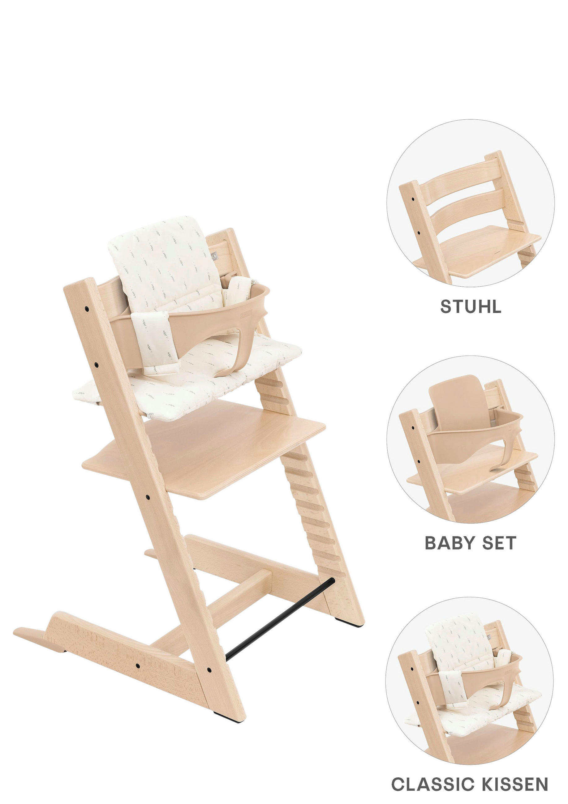 HOCHSTUHL-SET Tripp Trapp Bundles  - Naturfarben, Basics, Holz (83/57/46cm) - Stokke