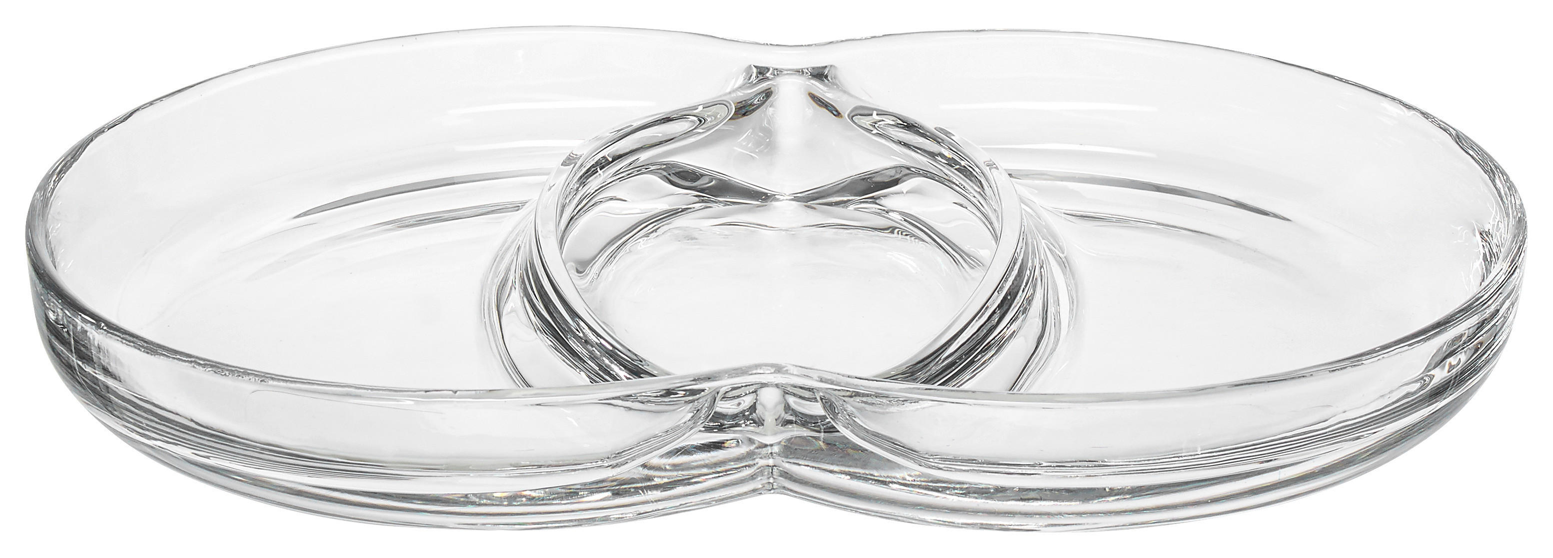 SNACKSCHALE Glas  - Transparent, Design, Glas (27/18/3,50cm) - Leonardo