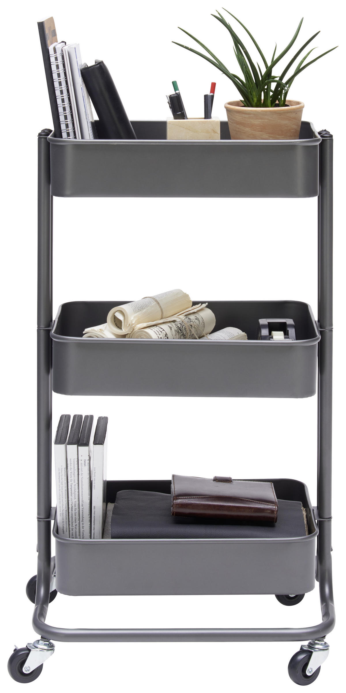 ALLZWECKWAGEN Dunkelgrau  - Dunkelgrau, Design, Metall (43/78,5/35cm) - home24