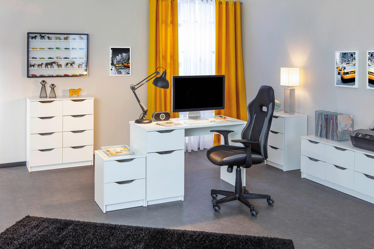 SKRIVBORD 115/55/76 cm  i vit  - vit, Klassisk, trämaterial (115/55/76cm) - MID.YOU