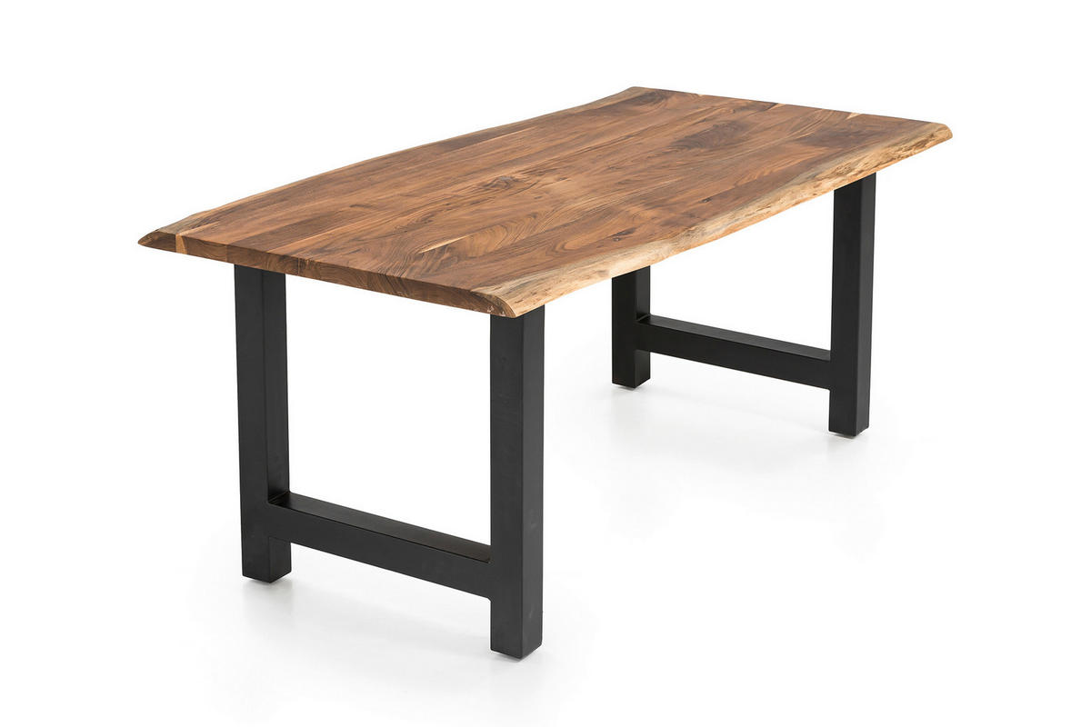 ESSTISCH in Holz 140/80/76,5 cm  - Schwarz/Naturfarben, MODERN, Holz/Metall (140/80/76,5cm) - Livetastic
