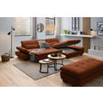 ECKSOFA  in Flachgewebe Rostfarben  341/204 cm  - Rostfarben/Schwarz, Design, Textil/Metall (341/204cm) - Xora