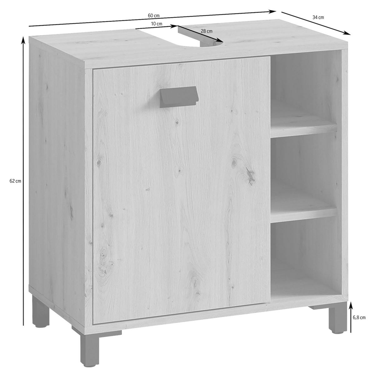 WASCHBECKENUNTERSCHRANK 60/62/34 cm  - Anthrazit/Schwarz, MODERN, Holzwerkstoff/Kunststoff (60/62/34cm) - MID.YOU