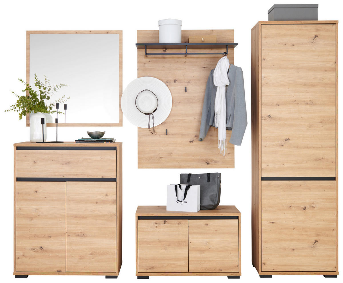 GARDEROBE  in 220/195/38 cm  - Anthrazit/Eiche Artisan, MODERN, Holzwerkstoff (220/195/38cm) - Xora