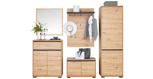 GARDEROBE  in 220/195/38 cm  - Anthrazit/Eiche Artisan, MODERN, Holzwerkstoff (220/195/38cm) - Xora