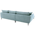 ECKSOFA  in Webstoff Blaugrau  196/304 cm  - Blaugrau/Schwarz, KONVENTIONELL, Textil/Metall (196/304cm) - Hom`in
