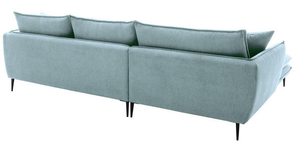 ECKSOFA  in Webstoff Blaugrau  196/304 cm  - Blaugrau/Schwarz, KONVENTIONELL, Textil/Metall (196/304cm) - Hom`in