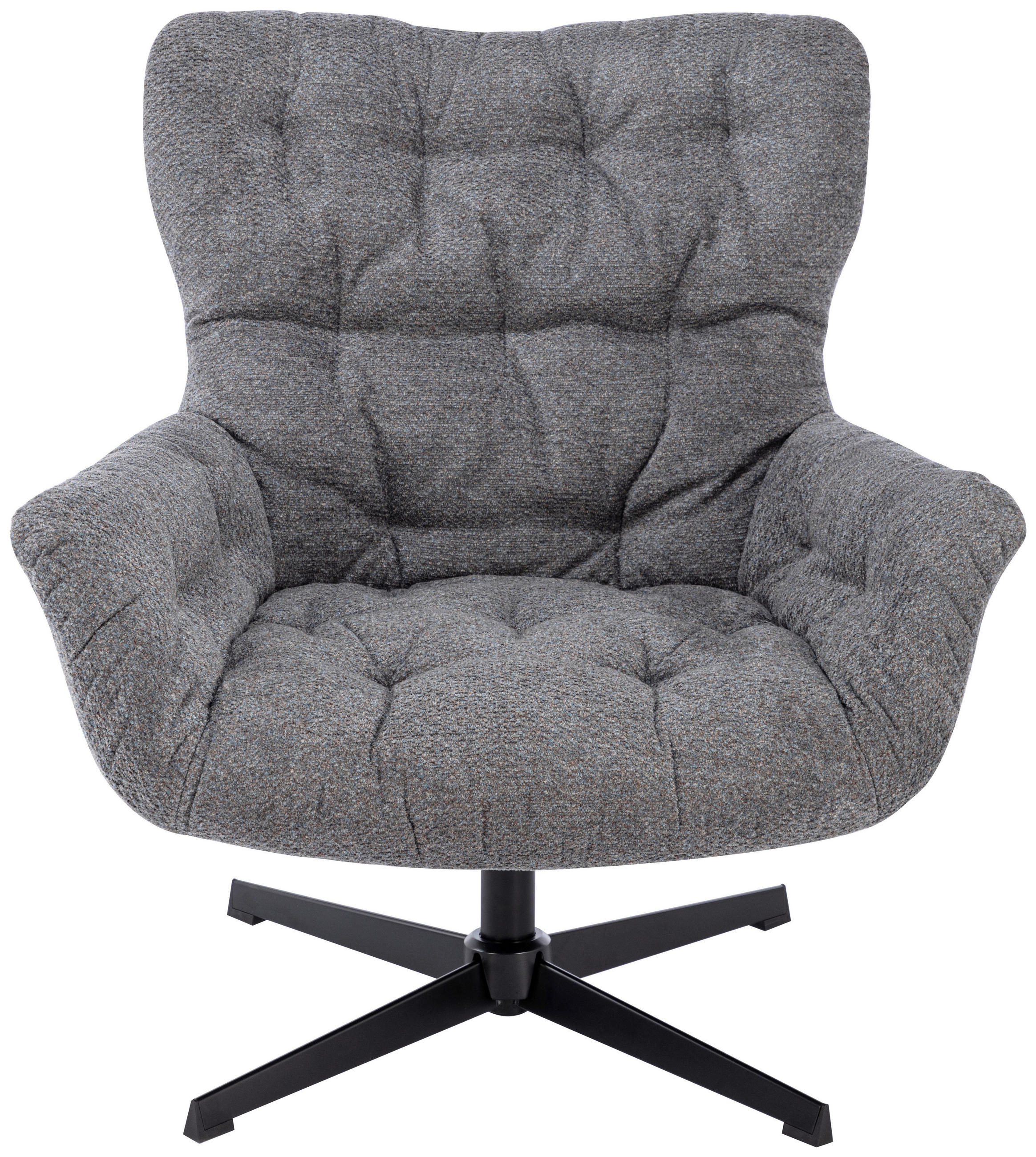 SESSEL Bouclé Grau    - Schwarz/Grau, Design, Textil/Metall (83/88/80cm) - Carryhome