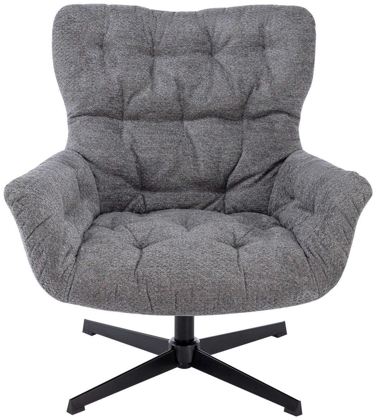 SESSEL Bouclé Grau    - Schwarz/Grau, Design, Textil/Metall (83/88/80cm) - Carryhome