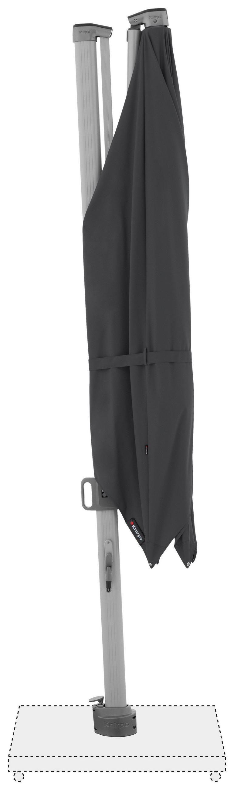 AMPELSCHIRM 275 cm Dunkelgrau  - Dunkelgrau/Silberfarben, KONVENTIONELL, Textil/Metall (275/263cm) - KNIRPS