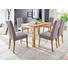STUHL Lederlook Eiche massiv Eichefarben, Schlammfarben - Schlammfarben/Eichefarben, KONVENTIONELL, Holz/Textil (47/101/59cm) - Celina Home