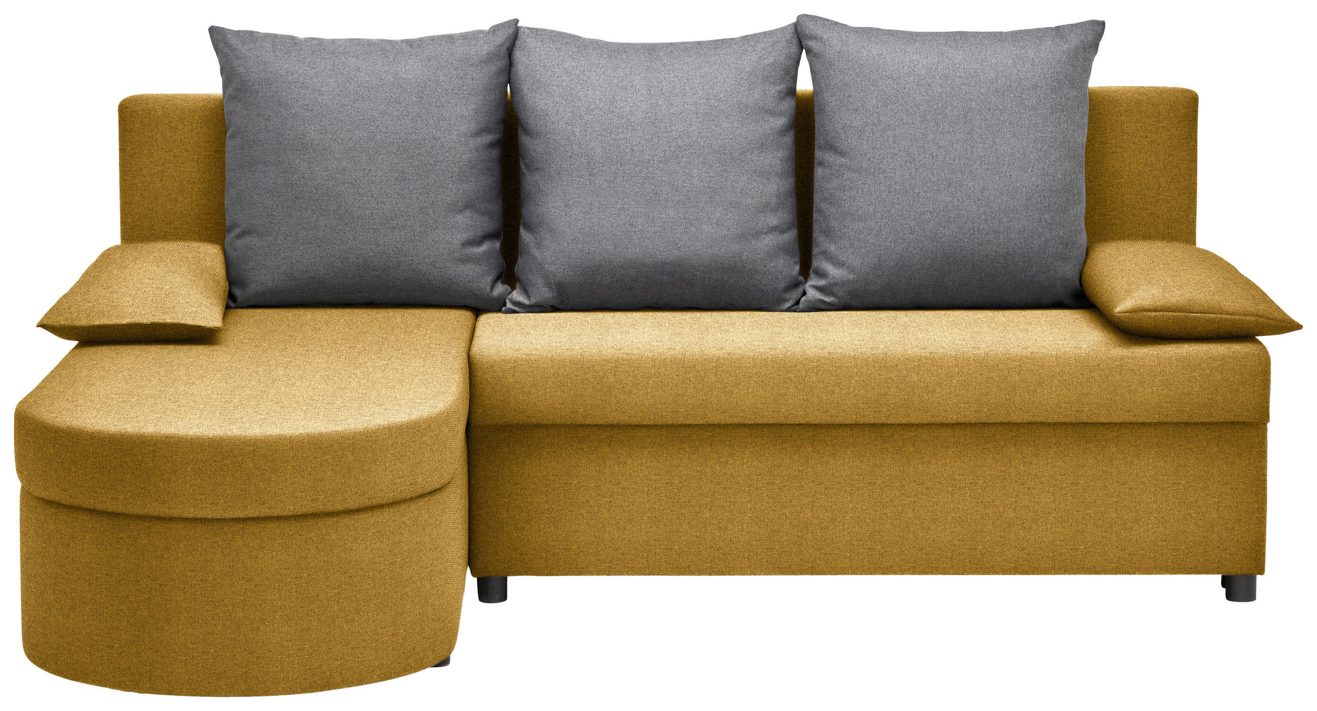 ECKSOFA in Webstoff Gelb  - Gelb/Anthrazit, Trend (159/196cm) - Ti'me