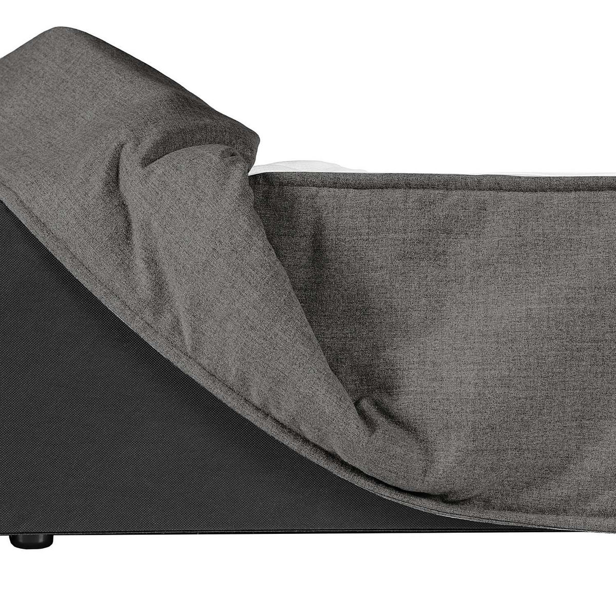 BOXSPRINGBETT 160/220 cm  in Anthrazit  - Anthrazit/Schwarz, Design, Textil (160/220cm) - home24