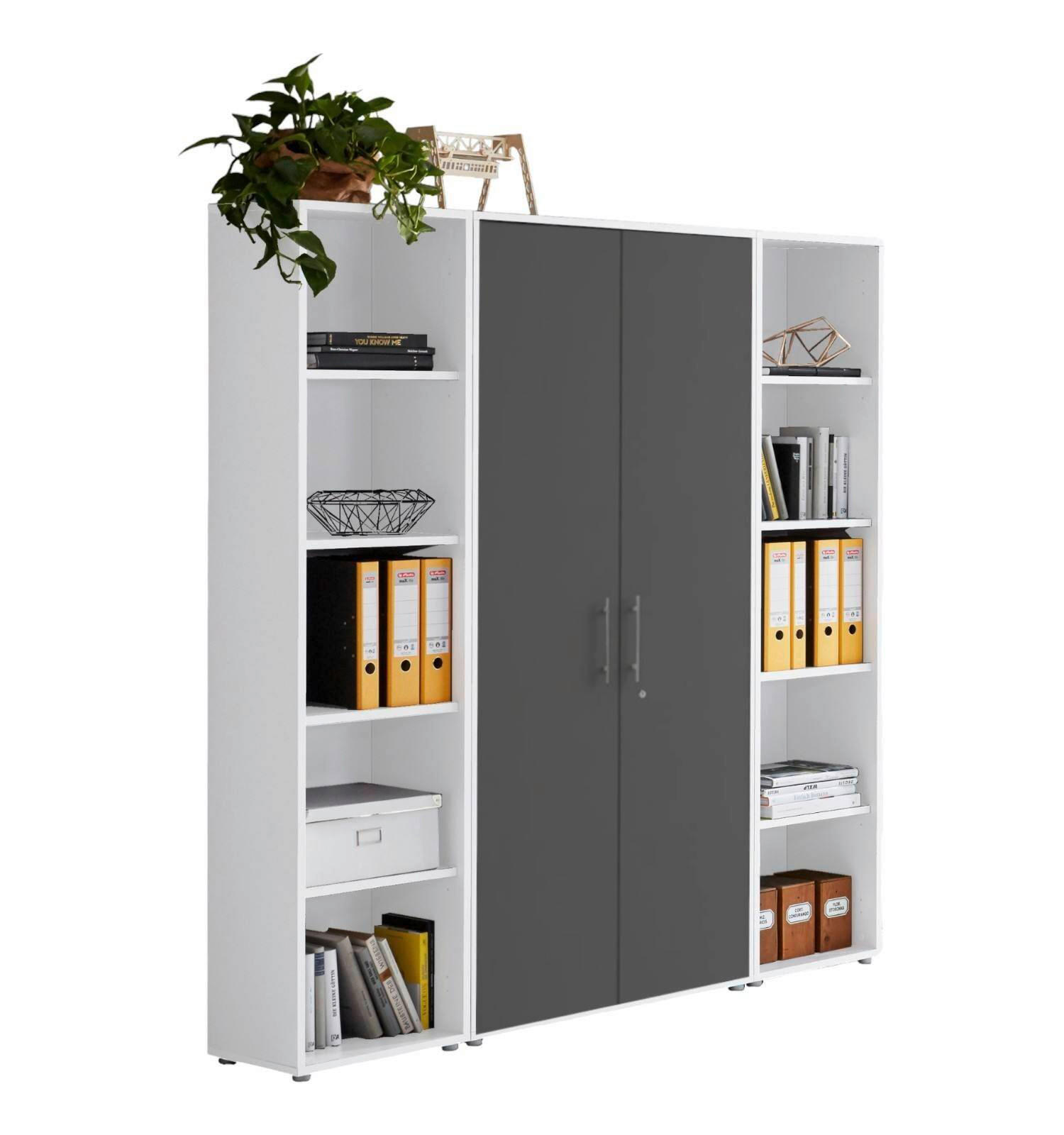 AKTENSCHRANK 172,6/185,6/33 cm  - Anthrazit/Weiß, MODERN, Holzwerkstoff (172,6/185,6/33cm) - MID.YOU