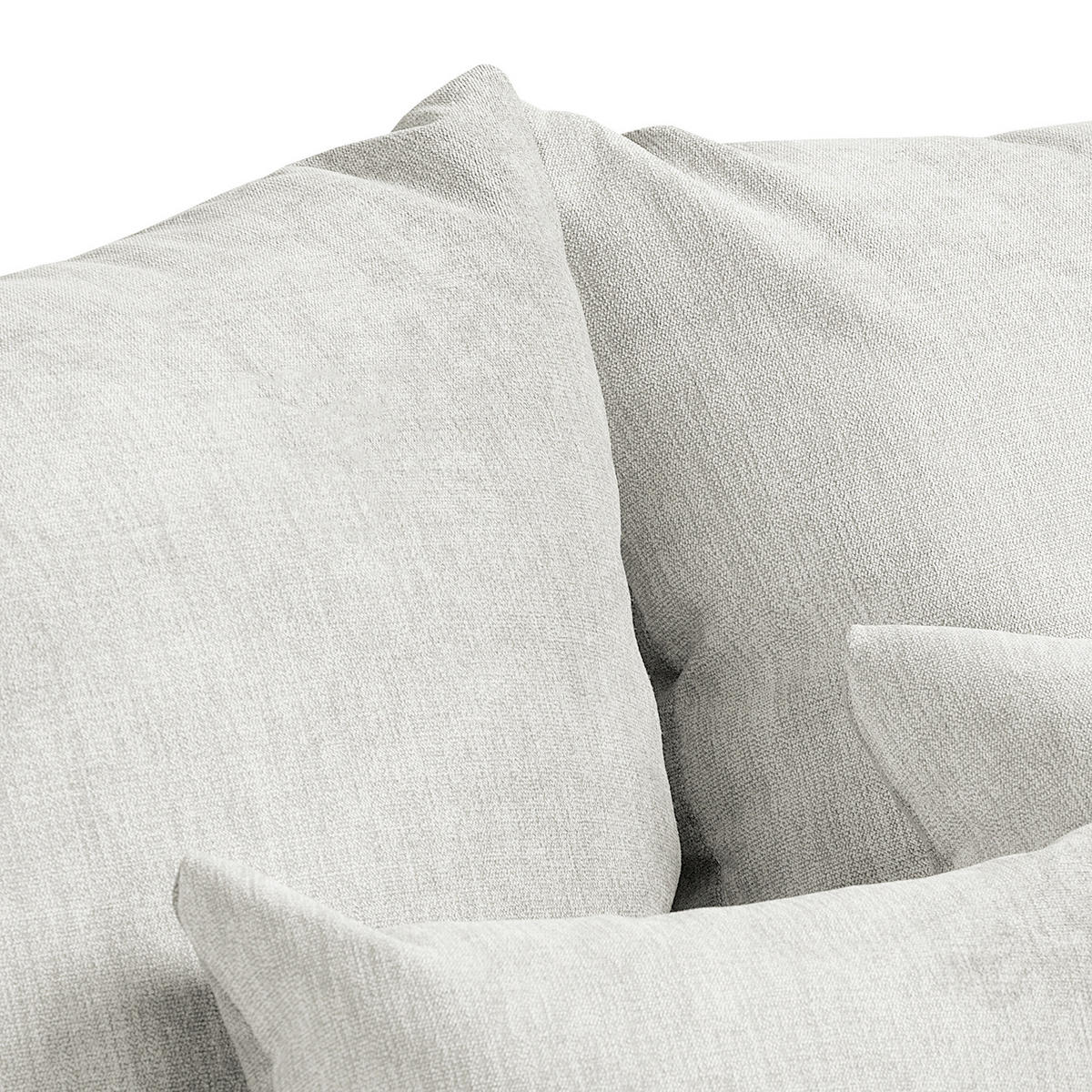 ECKSOFA Naomi Creme Mikrofaser Rückenkissen  - Creme/Schwarz, Design, Kunststoff/Textil (243/284cm) - P & B