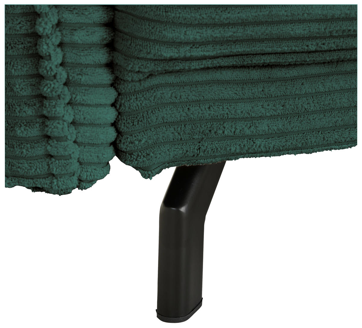 BIGSOFA in Cord Dunkelgrün  - Dunkelgrün/Schwarz, Design, Textil/Metall (226/91/103cm) - Carryhome
