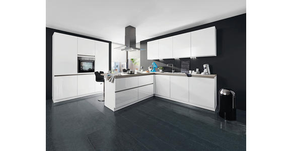EINBAUKÜCHE   - Weiß, Design, Holzwerkstoff - Novel