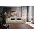 BIGSOFA in Samt Taupe  - Taupe/Schwarz, MODERN, Kunststoff/Textil (260/70/122cm) - Carryhome