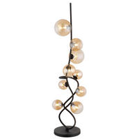 LED-GOLVLAMPA 33/122 cm    - klar/svart, Design, metall/glas (33/122cm) - Globo