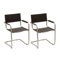 BESUCHERSTUHL Schwarz, Chromfarben  - Chromfarben/Schwarz, MODERN, Leder/Metall (58/83/58cm) - Livetastic