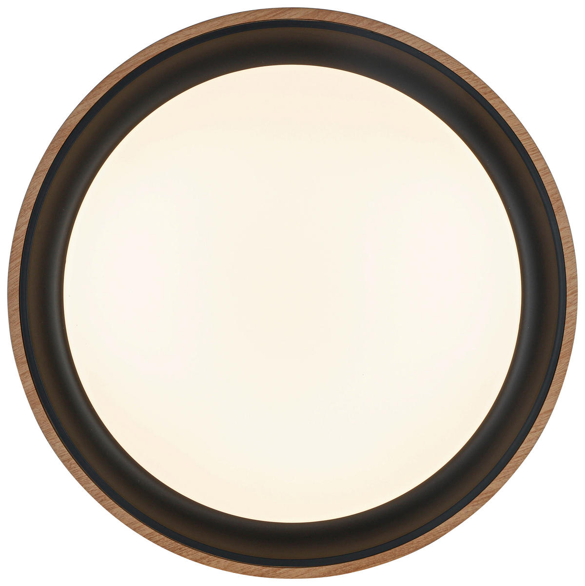 DECKENLEUCHTE 40/7 cm   - Eichefarben/Schwarz, Trend, Kunststoff/Metall (40/7cm) - Novel